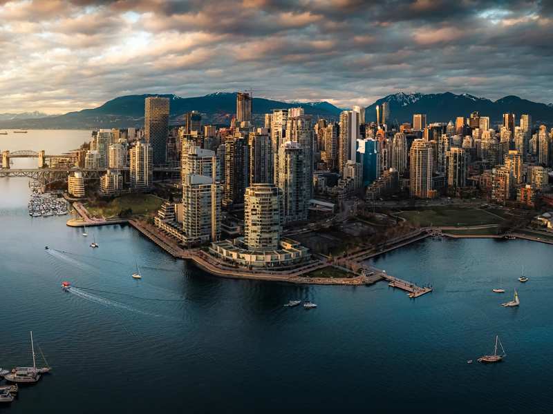Vancouver skyline aerial